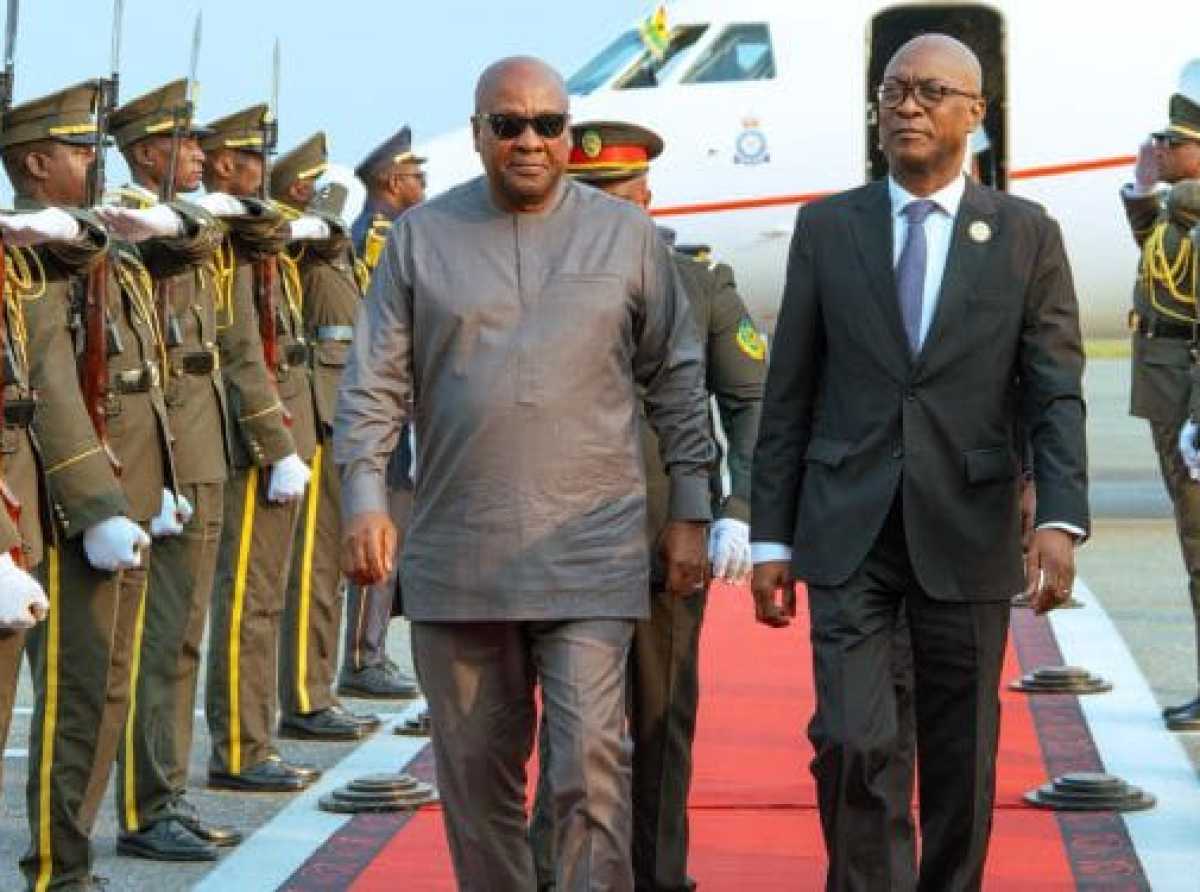 Mahama Touches Down In Angola For Crucial AU Summit On Conflict Resolution